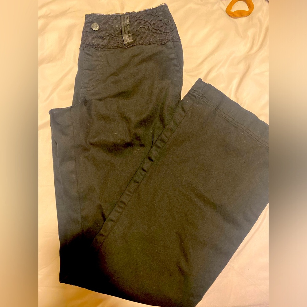 Vintage Hot Topic Flare Jeans Lace Waistband